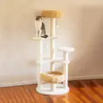 5-Platform Plush and Wicker Cat Tree - Image 2