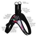 Tre Ponti Genesis Adjustable Girth Easy Fit Pet Harness, Red - Image 3