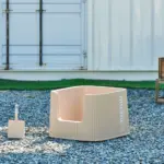 Michu High Sided Cat Litter Tray, Beige - Image 2