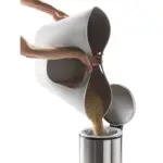 Moderna Lotus Easy to Pour Cat Litter Box, Warm Grey - Image 2