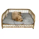 Jacob Outdoor Wicker Rope Elevated Dog Bed, Natural - Image 3