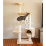 Premium Solid Wood and Natural Wicker Cat Tree - Image 4