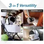 Ibiyaya Tinker Small Detachable Pet Stroller, Silver Grey - Image 7