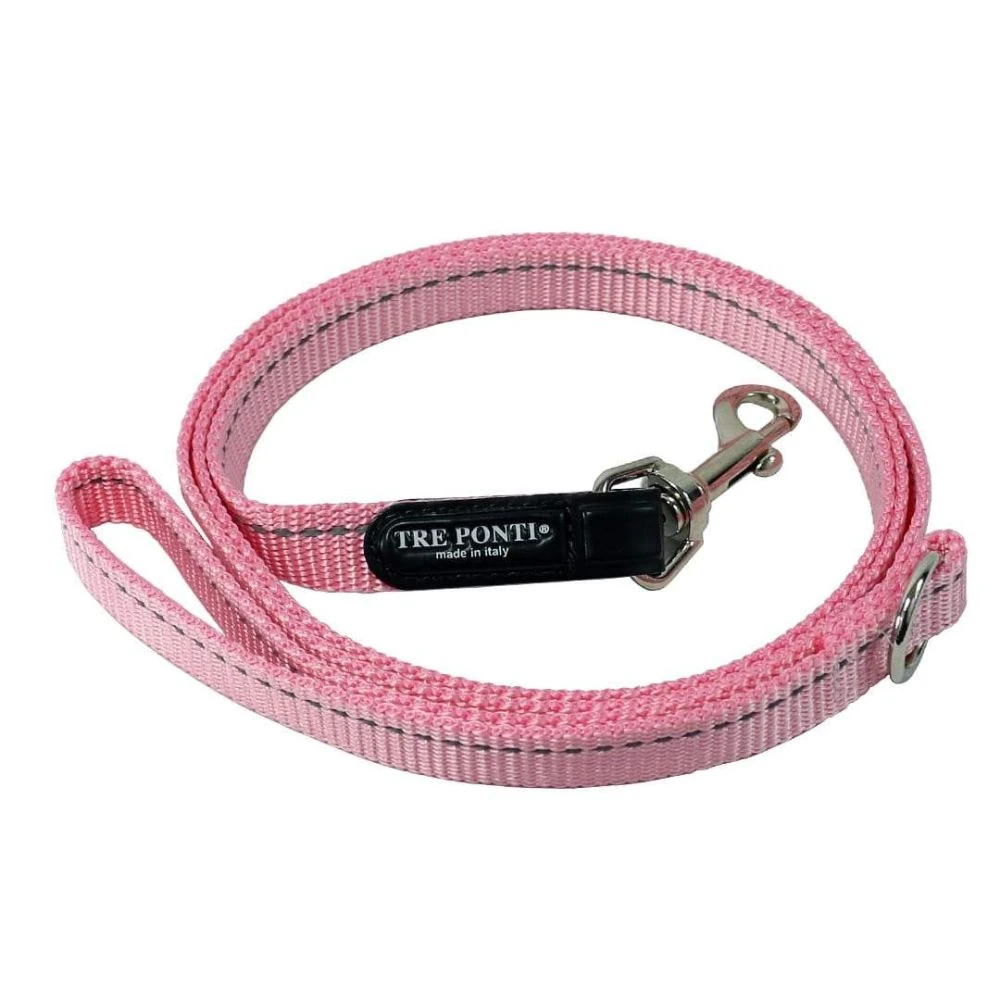 TrePonti-1000px_2000x.webp Tre Ponti Reflective Dog Leash, Pink - Image 1
