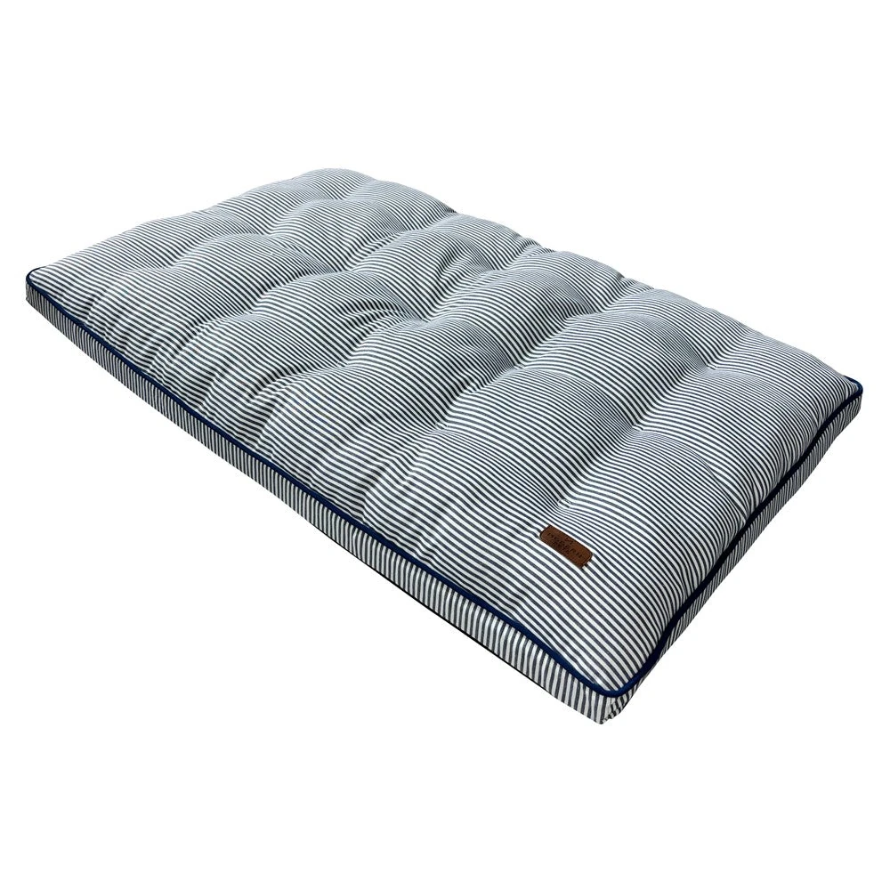 a2b95064456705c966ff9a2683c4aa9_2000x.webp Luxury Dog Crate Mattress, Blue Denim Stripe - Image 1