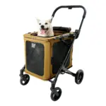 Ibiyaya BigBuddy Pet Stroller and Crate Combo, Camel - Image 2