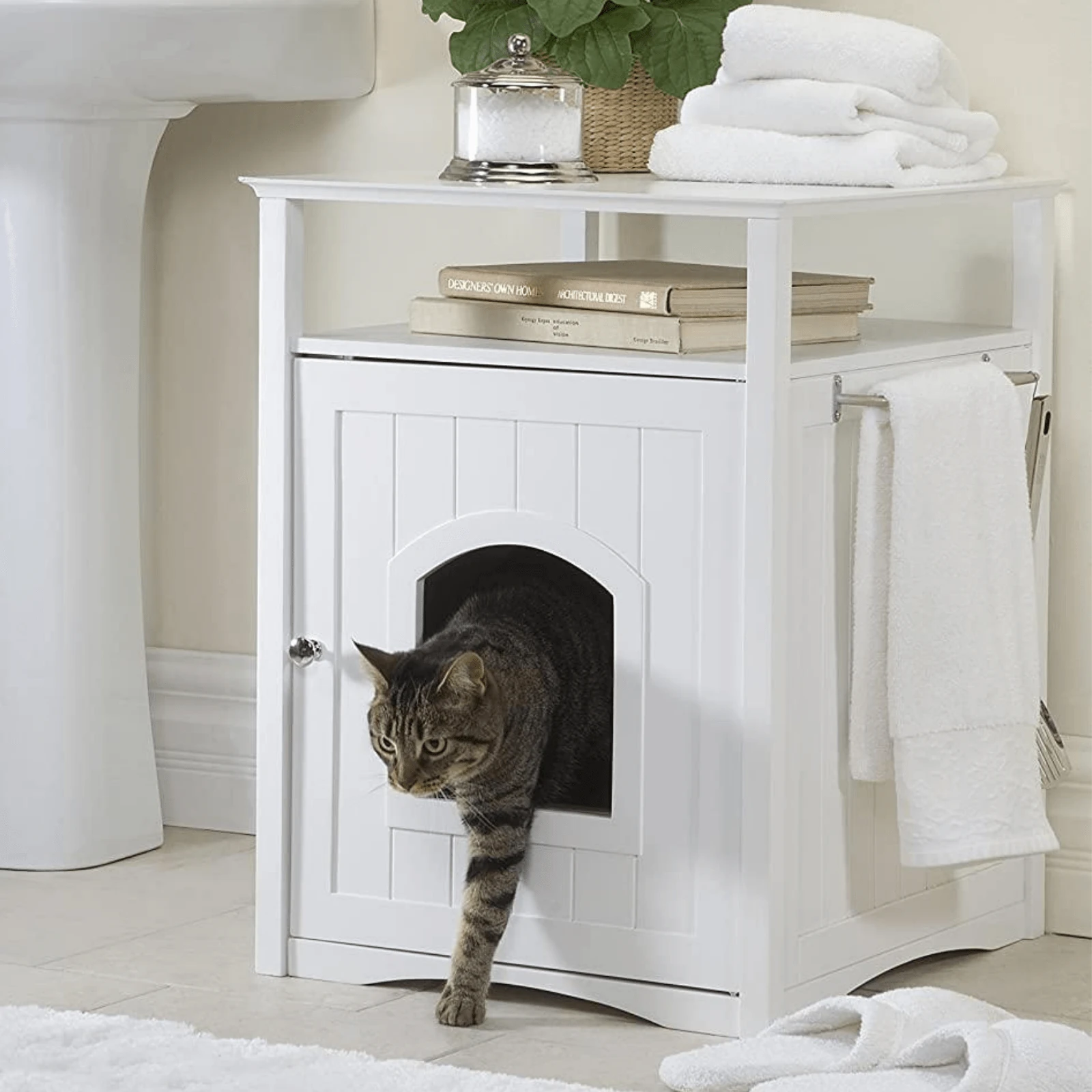 modern-pets-litter-box-jasper-2-cat-litter-cabinet-white-15631187804263_2000x.webp Jasper 2 Cat Litter Cabinet, White - Image 1
