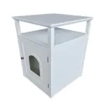 Jasper 2 Cat Litter Cabinet, White - Image 2