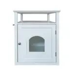 Jasper 2 Cat Litter Cabinet, White - Image 3