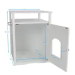 Jasper 2 Cat Litter Cabinet, White - Image 4