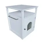 Jasper 2 Cat Litter Cabinet, White - Image 10