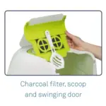 Moderna Flip Cat Enclosed Cat Litter Box, Blueberry - Image 6