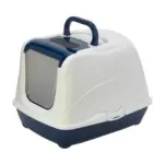 Moderna Flip Cat Enclosed Cat Litter Box, Blueberry - Image 2