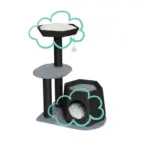 Replacement Cushions for Black & Grey Wicker Cat Tree - Image 4